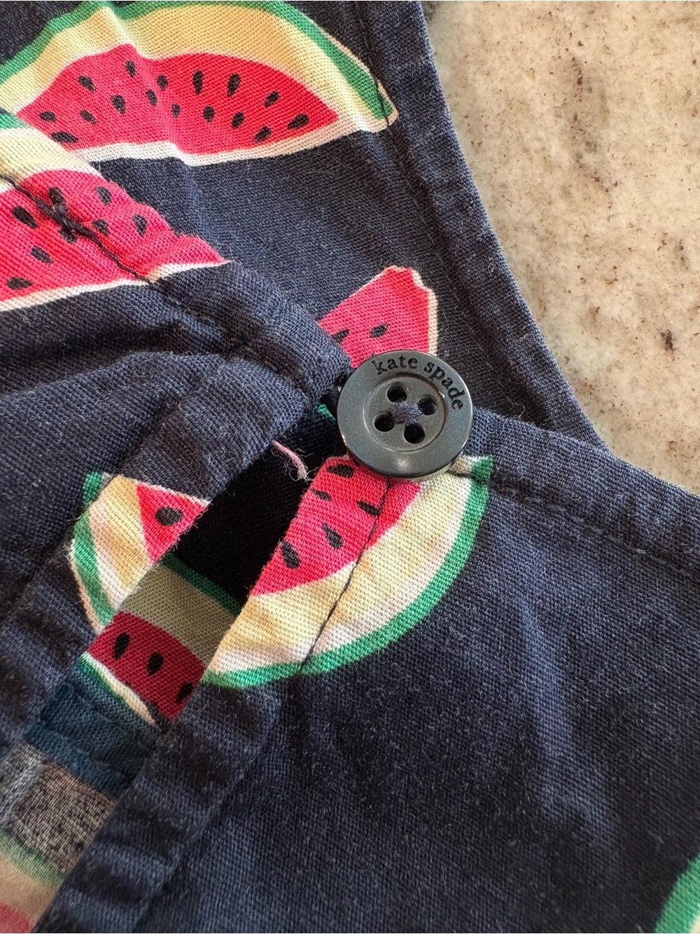 Kate Spade Watermelon Party Dress Knee Length Boat Neck Smocked Waist XL - Picture 9 of 10